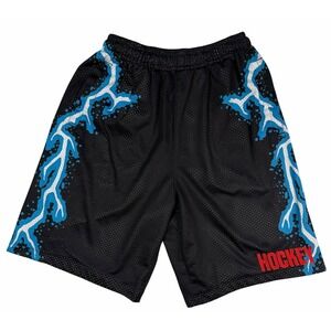 Hockey Eyes Without A Face Men's Mesh Skateboard Shorts Lightning Bolt Small